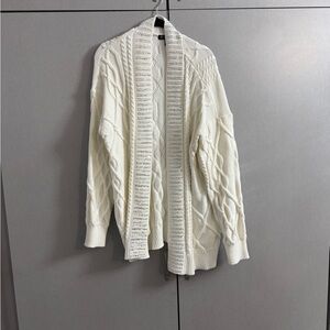 INC International Concepts Cream Cable Knit Cardigan